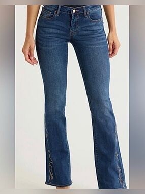 True Religion Becca Stud Mid-Rise Bootcut Jeans, Medium Wash, NWT Women’s 8/29